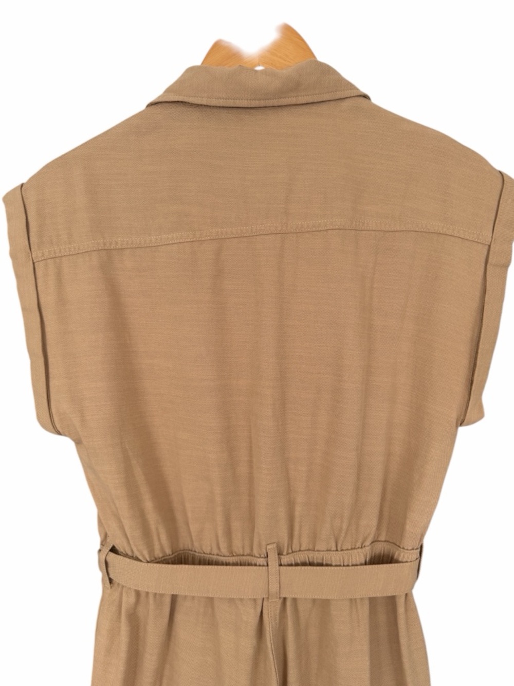 NWT ($100) Abercrombie & Fitch Tan Button-Front Utility Jumpsuit Sz S - Picture 8 of 10